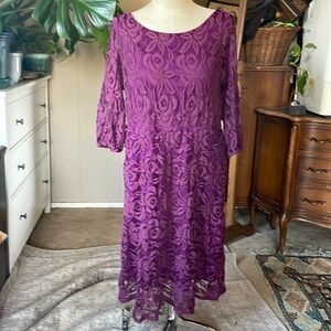 ING+ purple lace dress, woman’s plus size 2X